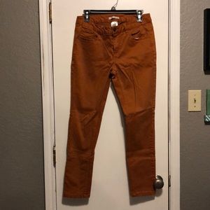 Rust colored skinny jeans